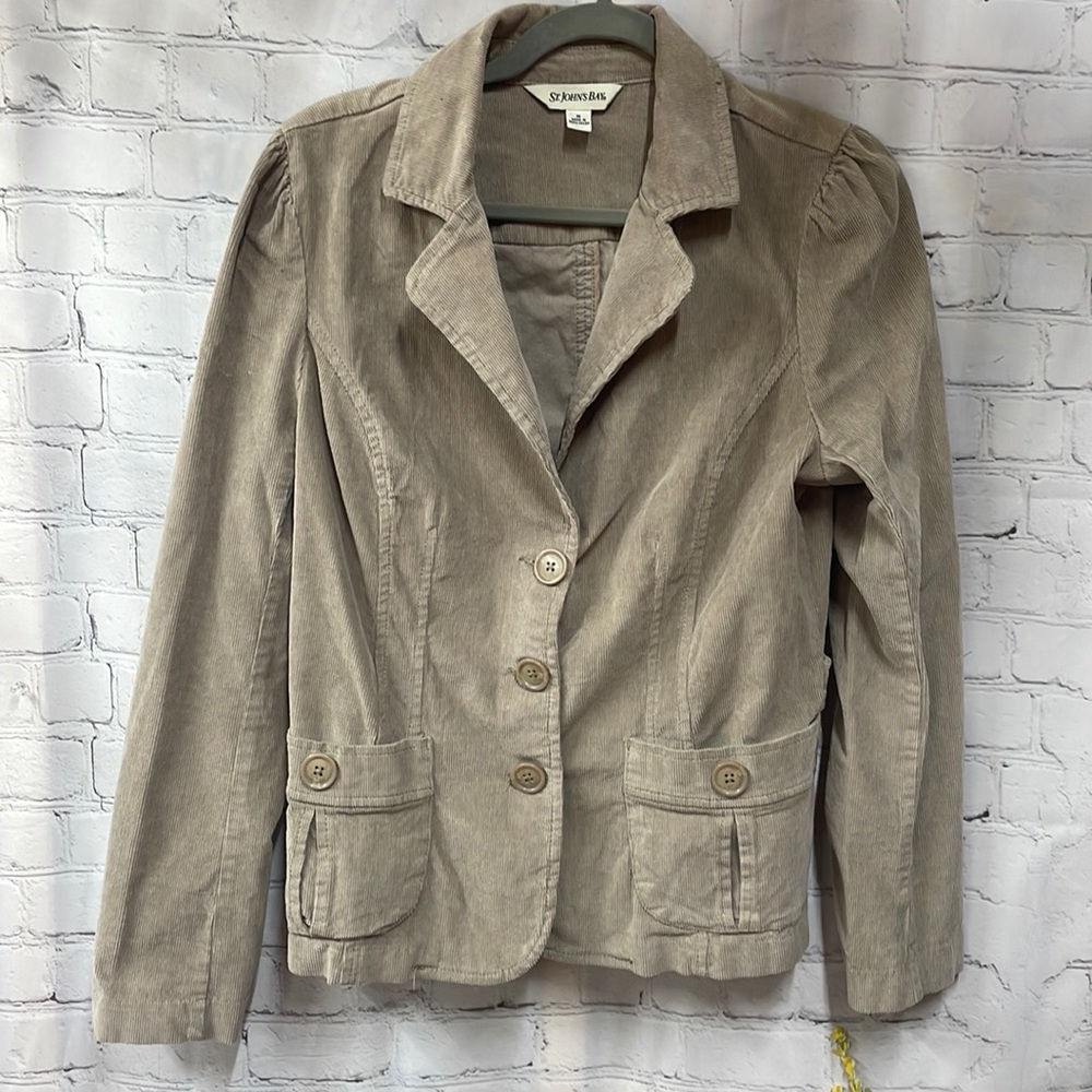 St John’s Bay vintage corduroy puff sleeve pockets size medium jacket